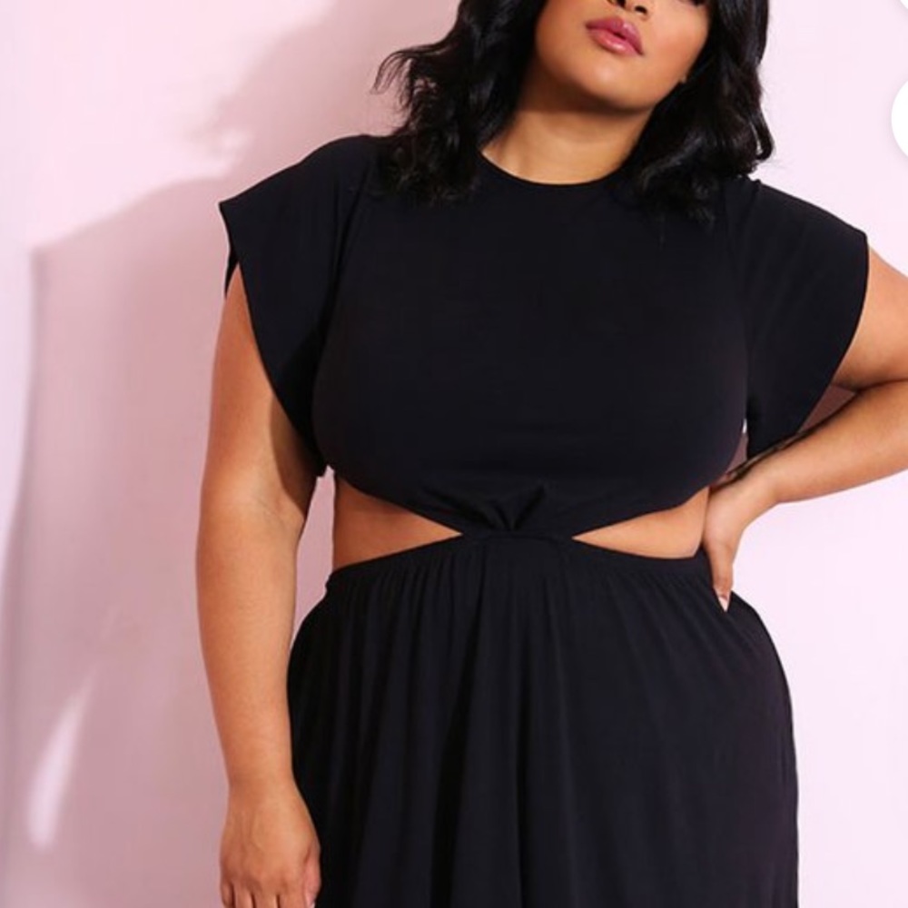 Women’s Plus Size Dress- Cut Skater Maxi Dress